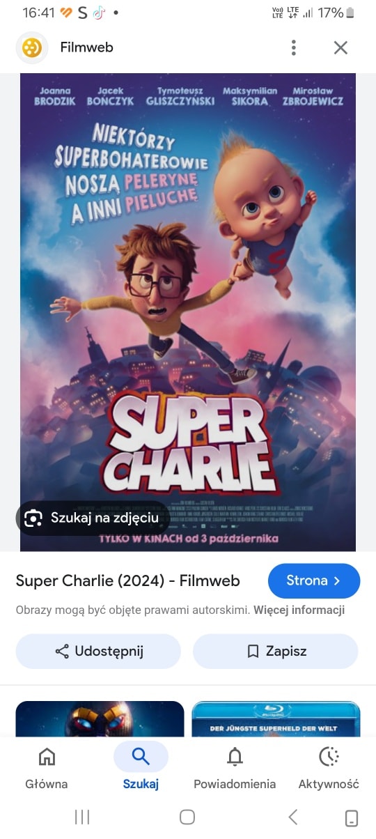 Może być zdjęciem przedstawiającym 1 osoba i tekst „16:41 Filmweb 17% BRODZIK X BONCZYK Tymoteusz Maksymilian Miroslaw GLISZCZYNSKI SIKORA ZBROJEWICZ NIEKTÓRZY SUPERBOHATEROWIE NOSZA PELERYNĘ A INNI PIELUCHE SUPER CHARLIE Szukaj na zdjęciu YLKO W W KINACH od pażdziernika Super Charlie (2024) Filmweb Obrazy mogą być objęte prawami autorskimi. Więcej informacji Strona > Udostępnij 口 Zapisz DER JÜNGSTE SUPERHELD ER WELT Główna Szukaj Powiadomienia Aktywność”